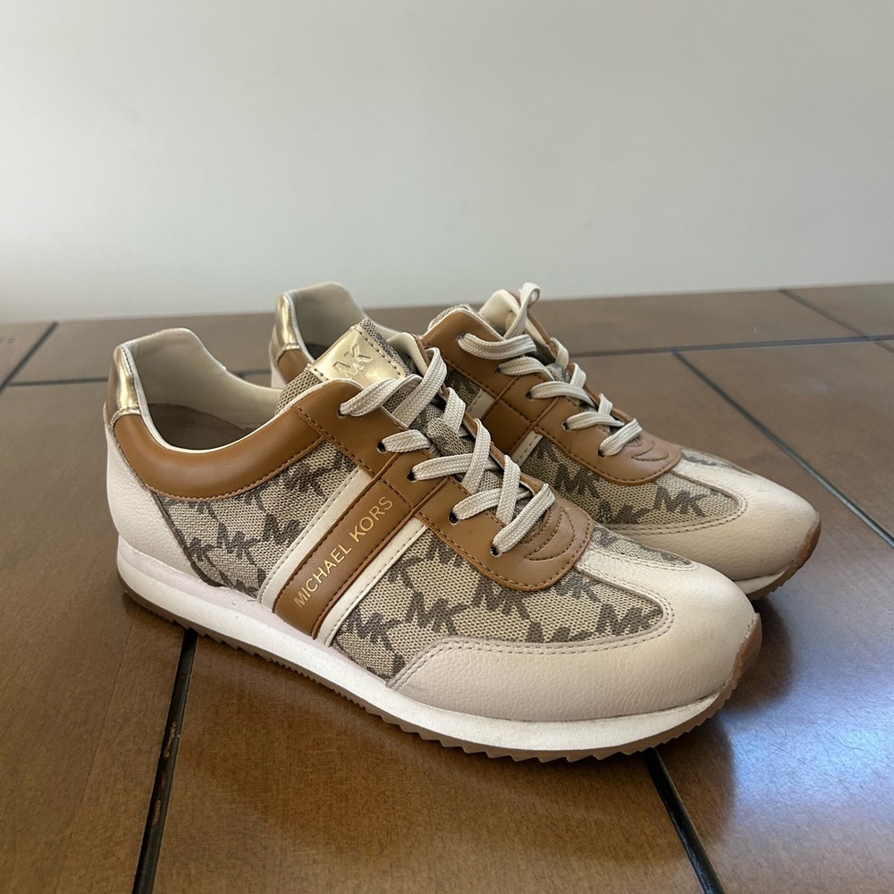 Michael Kors Cream and Tan Sneakers